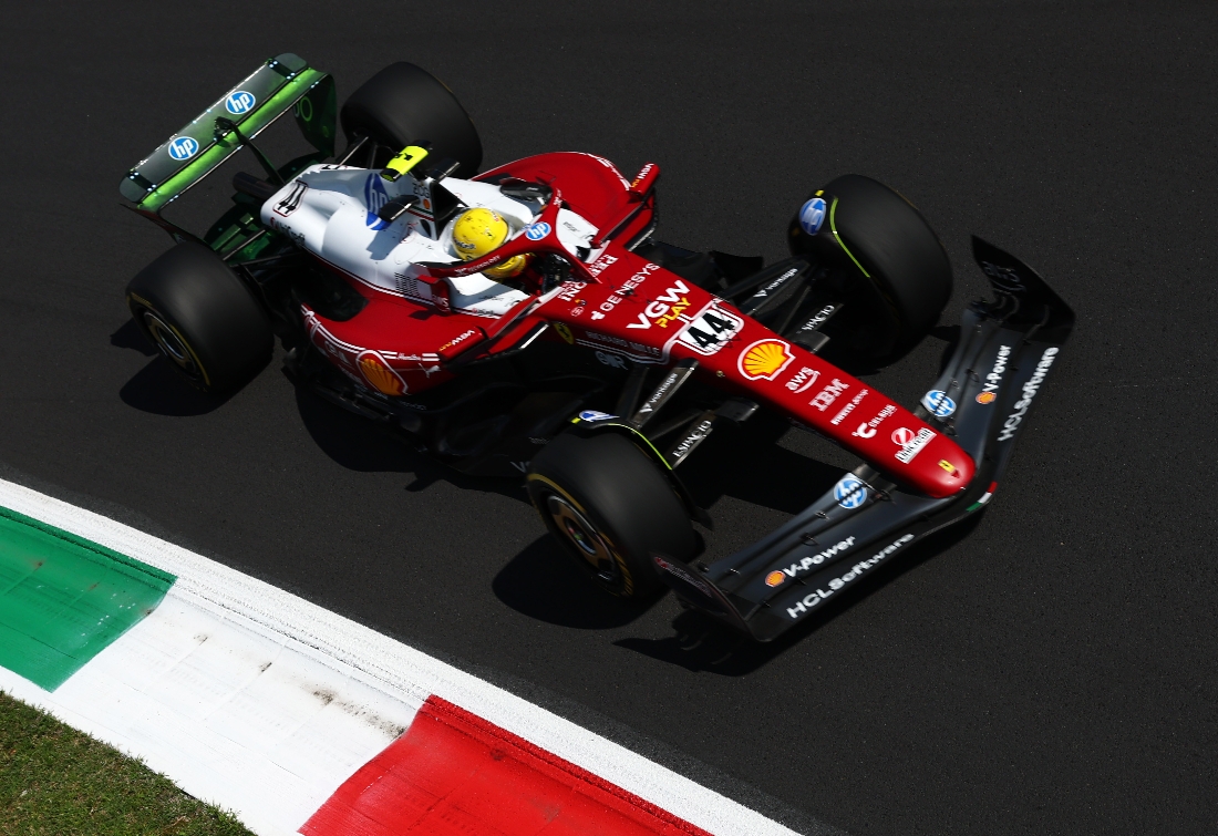 Hamilton leads Ferrari 1-2 in first Monza practice