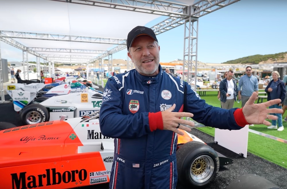 Take a tour of the Rolex Monterey Motorsports Reunion's 75 years of F1 display with Zak Brown
