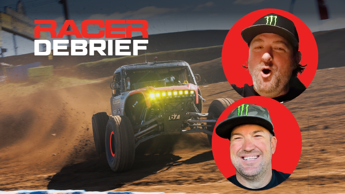 Drift legend Vaughn Gittin Jr. and off-road ace Loren Healy ride their Broncos into Crandon